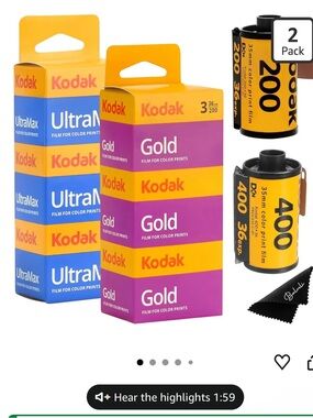 Kodak Ultramax 400 & Gold 200 35mm Film Bundle - 6 Rolls (36exp Each) New